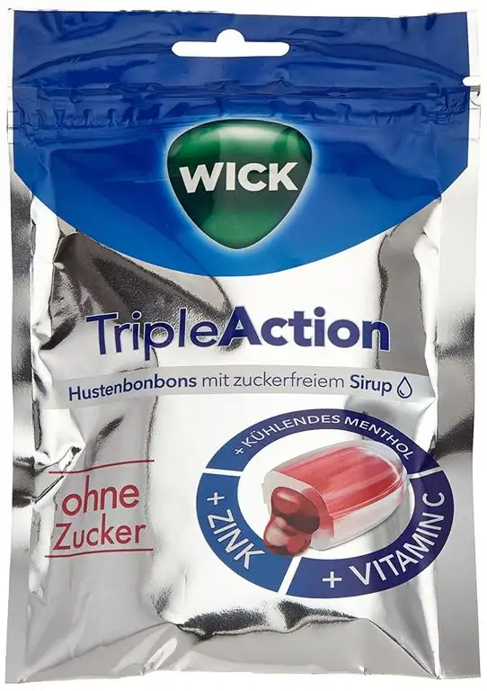 WICK Triple Action ohne Zucker, 10er Pack (10 x 72 g)