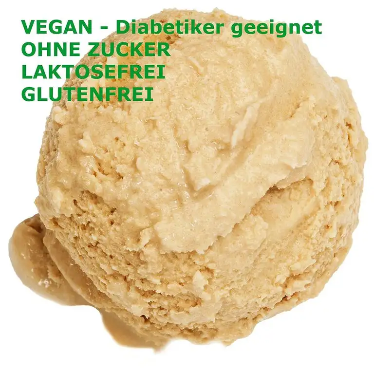 Crème Brûlée Geschmack Eispulver VEGAN - OHNE ZUCKER - LAKTOSEFREI - GLUTENFREI - FETTARM, auch für Diabetiker Milcheis Softeispulver Speiseeispulver Gino Gelati (Crème Brûlée, 1 kg)