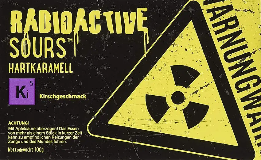 RADIOACTIVE SOURS Kirsch Drops Box, 100 g