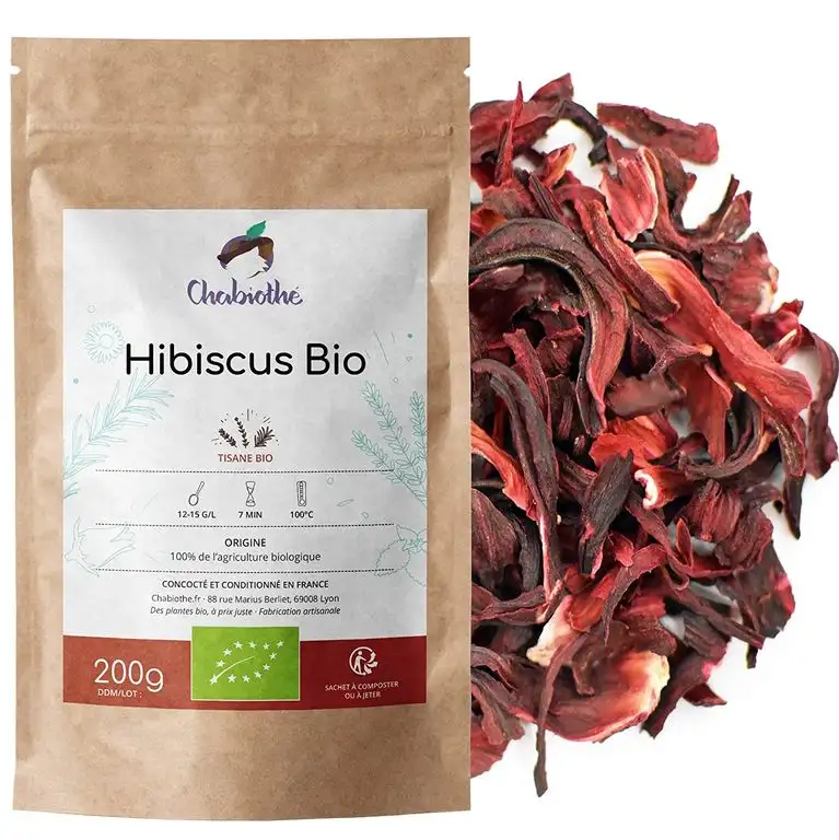 BIO Hibiskusblüten geschnitten Tee 200g - Hibiskustee, Bissap, Karkade