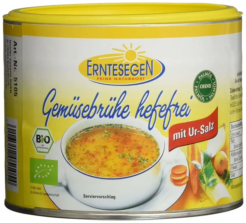 Erntesegen Gemüsebrühe Hefefrei 220g Dose Bio Würz-Sauce, 2er Pack (2 x 220 g)