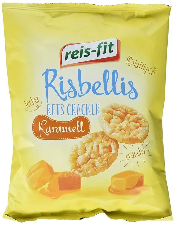 reis-fit Risbellis Reis Cracker Karamell , 4er Pack (4 x 40 g)