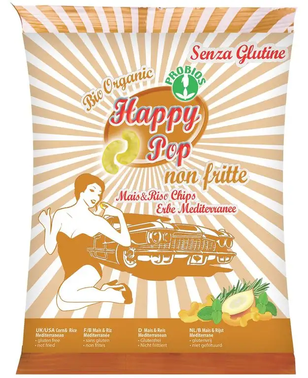 HAPPY POP Mais und Reis Chips mit Kräuter Bio, 1er Pack (1 x 45 g)