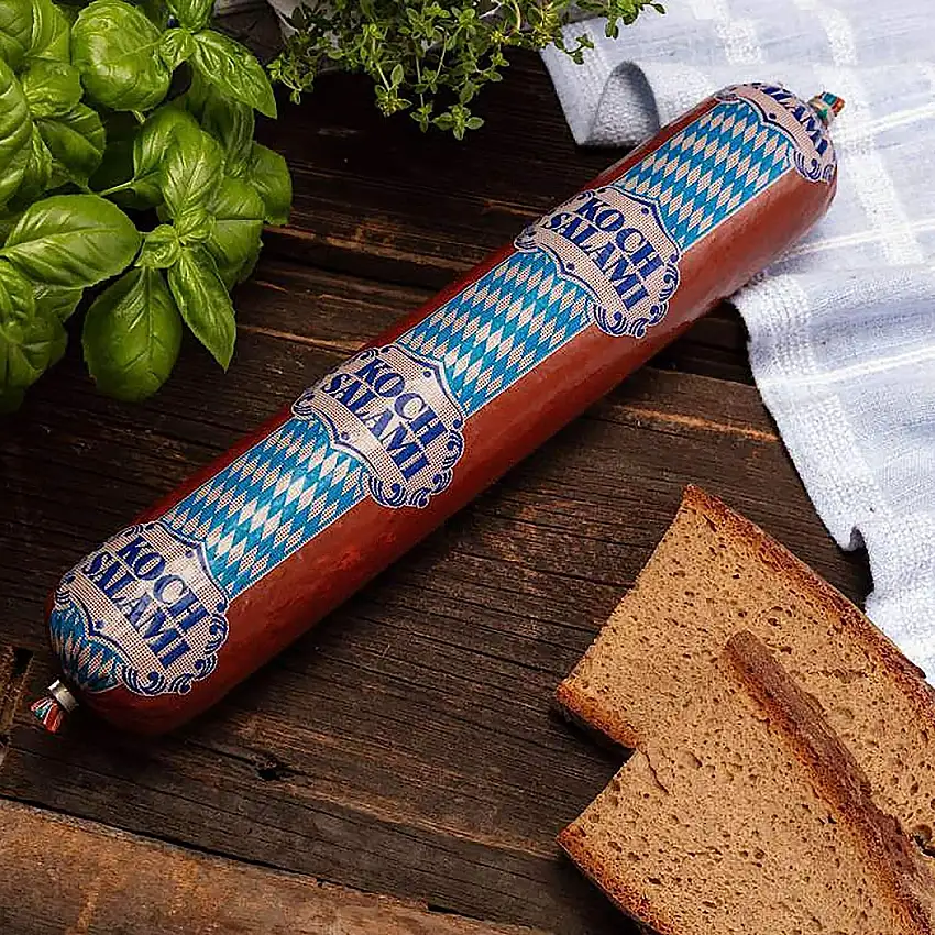 WURSTBARON® Kochsalami ganze Stange 1kg - schmackhafte Salami aus Bayern