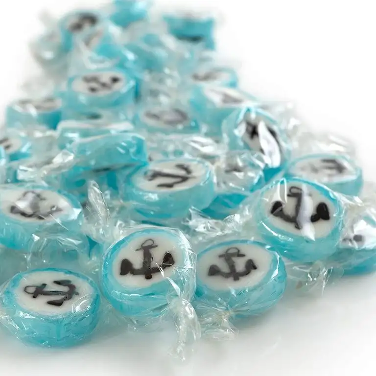 WeddingTree Anker Bonbons Blau - 500 g Rocks Bonbons handgewickelte Süßigkeiten Großpackung - Tisch Deko zu Hochzeit Taufe Valentinstag Muttertag Kommunion