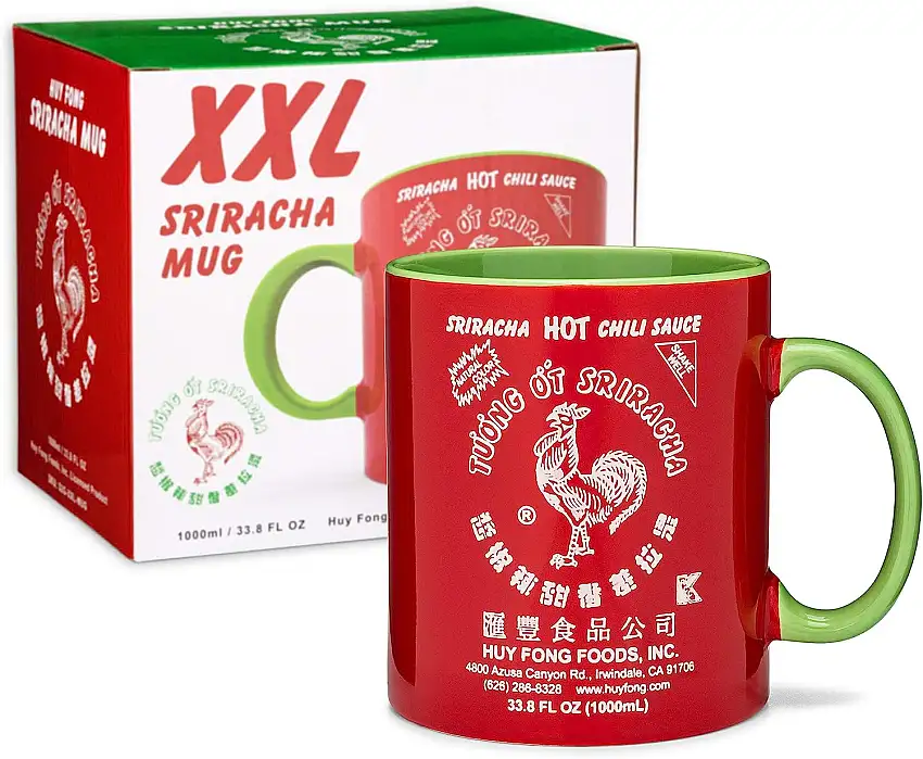 Sriracha2Go - Sriracha Chili Hot Sauce Rot & Grün Keramikbecher, XXL, 958 ml