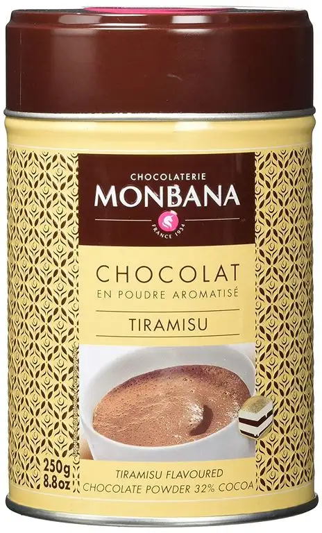 Monbana Schokoladenpulver Tiramisu 250g Dose (32 prozent Kakao), 1er Pack (1 x 250 g)