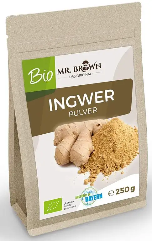 250g BIO Ingwerpulver, Ingwer gemahlen, in Tees, asiatischen Gerichten uvm. , fruchtig-scharf Produktname