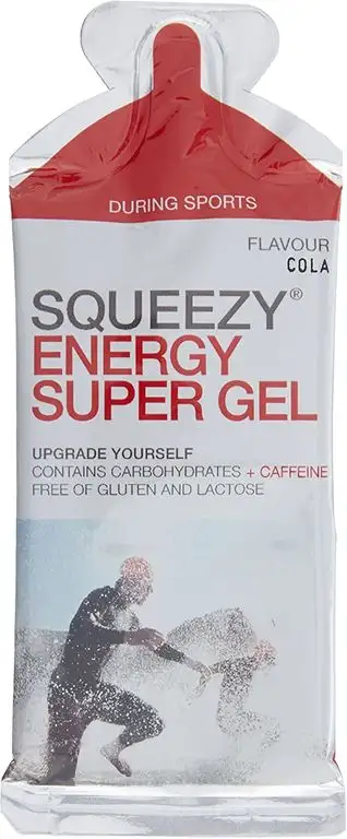 Squeezy Energy Super Gel Box, 12 Beutel à 33 g, Cola & Koffein