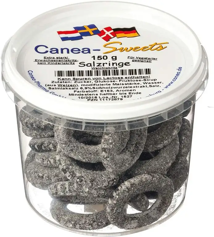 Canea-Sweets SALZRINGE Lakritz Bonbons Dose, 1er Pack (1 x 150 g)