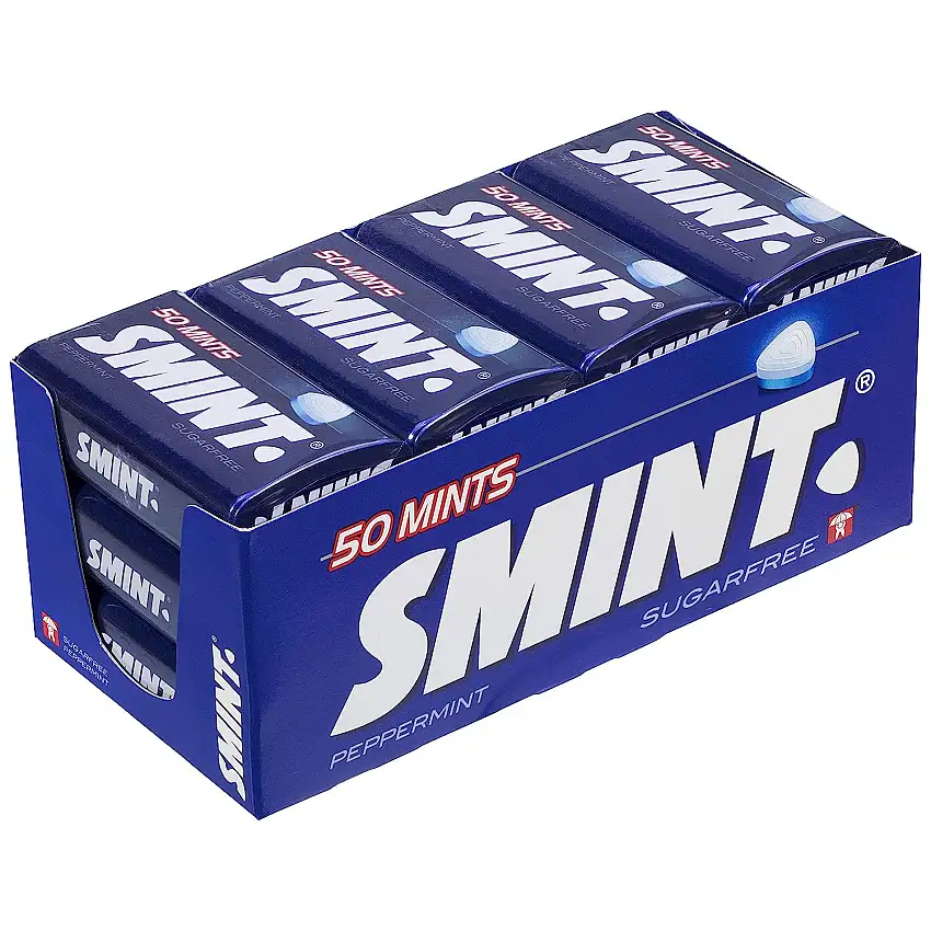 SMINT Mints Peppermint | 12 Metall-Dosen mit Pfefferminze-Pastillen | Zuckerfreie Zahnpflege
