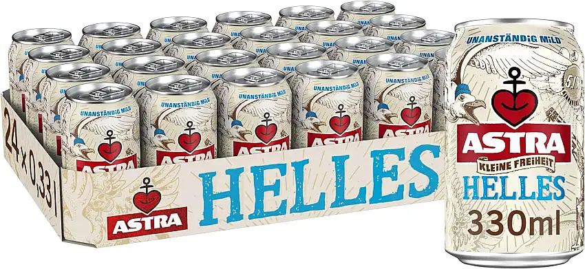 Astra Kleine Freiheit- Helles 0,33l Dose, Bier Dose Einweg (24 x 0,33 l)