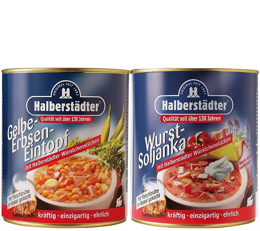 Halberstädter Gelbe Erbsensuppe + Wurst-Soljanka