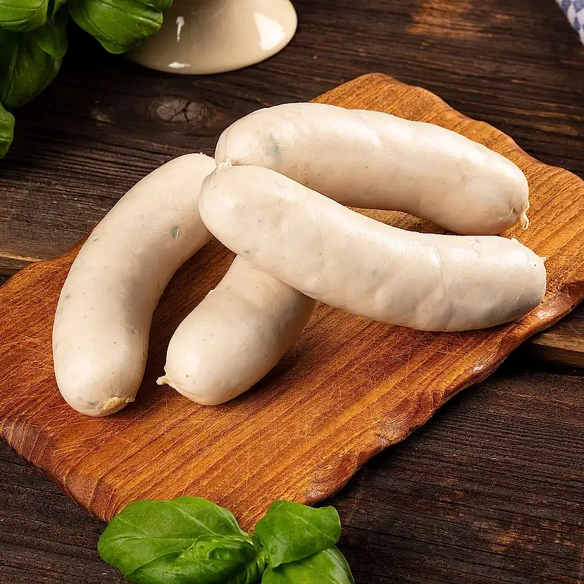 WURSTBARON® Original bayerische Weißwurst - gebrüht - mit einer leichten Note von Zitrone, Zwiebel und Petersilie - ca. 300 Gramm