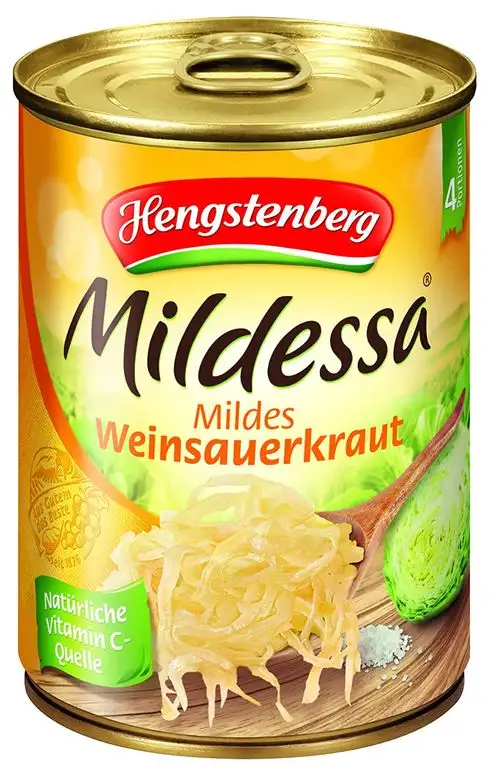 Hengstenberg Mildessa Weinsauerkraut 4 Portionen, 12er Pack (12 x 580 ml Dose)