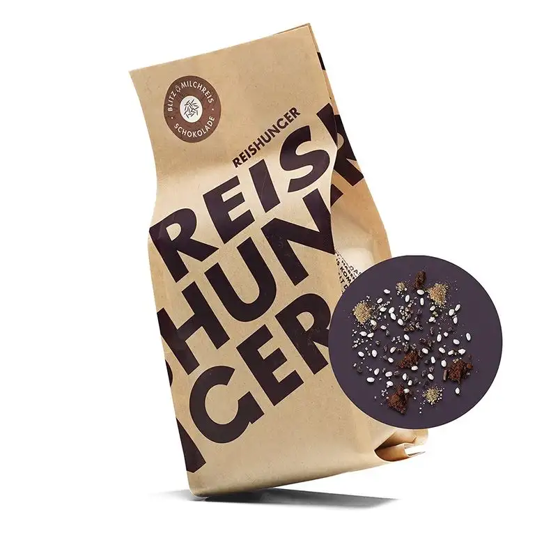 Reishunger Blitz-Milchreis - Schokoklade (255g) Mit knackigen Kakao Nibs - fertig in 15 Min.