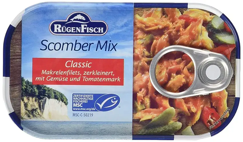 Rügen Fisch Scomber-Mix Makrelenfilet, 15er Pack (15 x 120 g Dose)