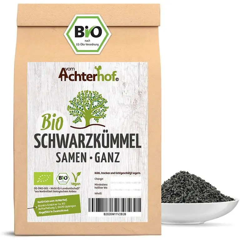 Schwarzkümmelsamen Bio ganz (500g) original nigella sativa ägyptischer Schwarzkümmel Samen ganz vom-Achterhof