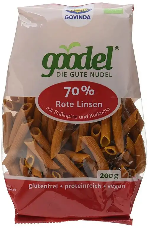 GOVINDA Goodel - Die gute Nudel "Rote Linse - Lupine" BIO, 3er Pack (3 x 200 g)