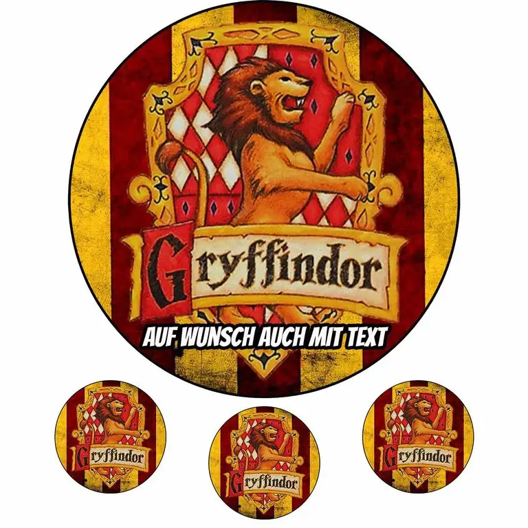 Tortenaufleger aus Zuckerpapier - Tortenbild Geburtstag Tortenplatte Zuckerbild Motiv: Harry Potter Gryffindor