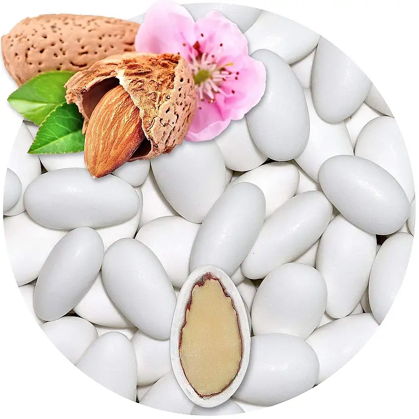 EinsSein® 500g Taufmandeln Die Große weiß matt Gastgeschenke Taufe Dragees Zuckermandeln Schokomandeln Bonboniere Bonbons Schokotafeln Junge Mädchen herz groß spruch Kommunion Dragee Nüsse
