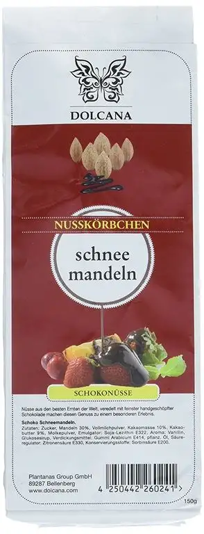 Dolcana Schokonüsse - Schneemandeln in Milchschokolade, 1er Pack (1 x 150 g Packung)