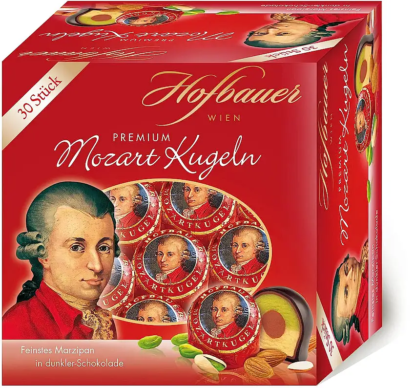 Hofbauer Wien Mozartkugeln Zartbitter Box 600g (30 Stk.)