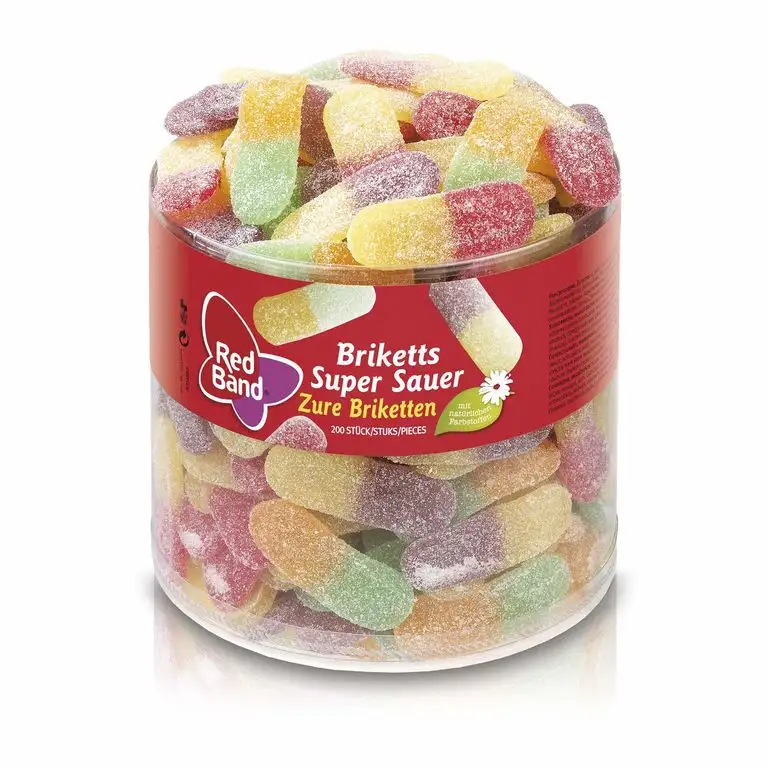 Red Band Briketts super sauer 1,2 kg Dose | Fruchtgummi