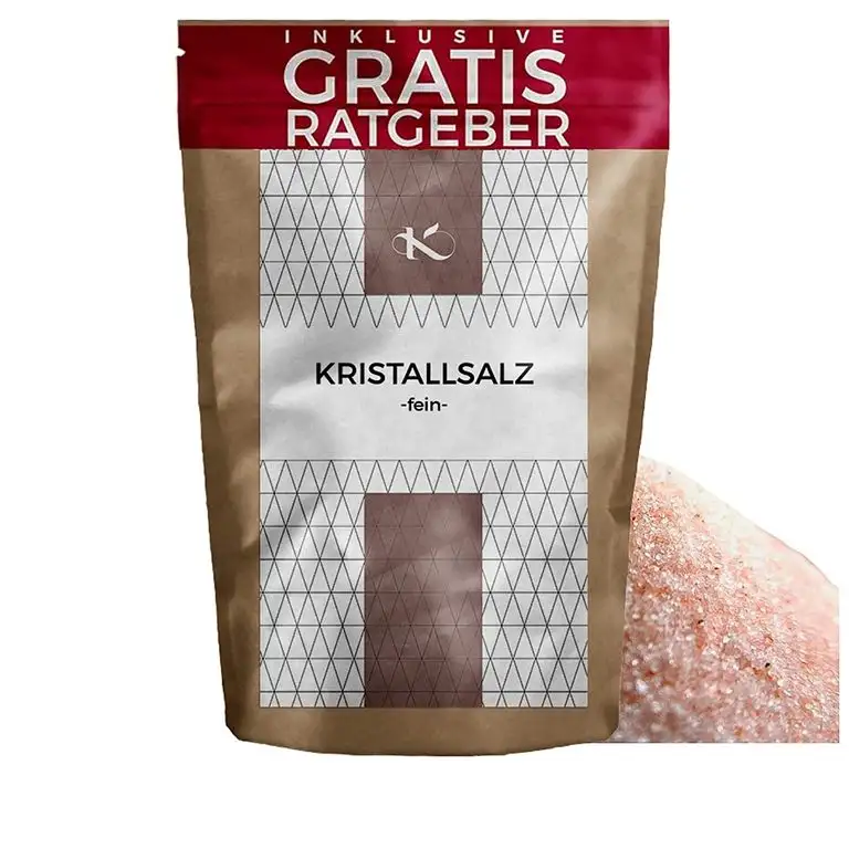 Kristallsalz - fein - 850g | rosa Steinsalz aus Pakistan Himalaya Gebirge inkl gratis Ratgeber | Himalayasalz edles Natursalz | naturbelassenes Ursalz