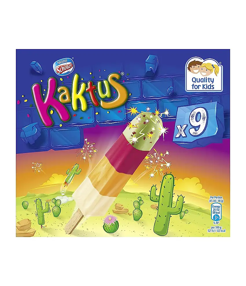 Nestle Schöller Kaktus Fruchteis, 9 Stück, 405ml (Tiefgefroren)