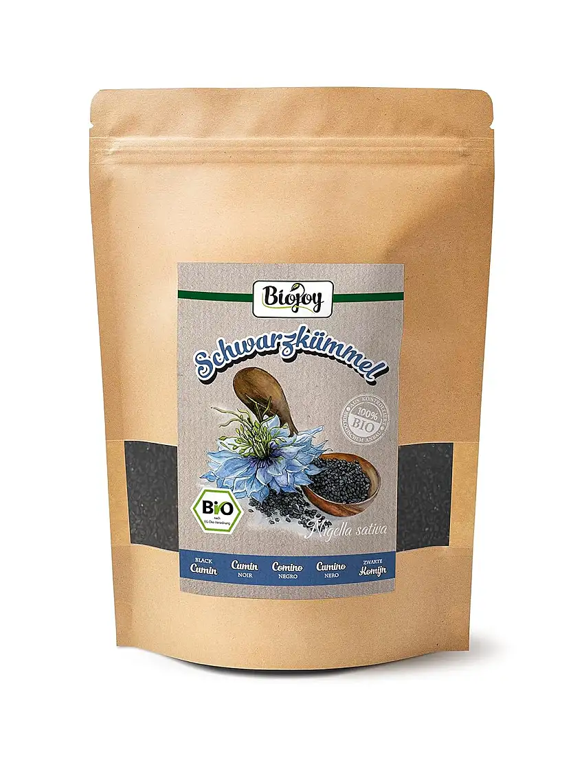Biojoy BIO-Schwarzkümmel ganz (500 g), Schwarzkümmelsamen getrocknet (Nigella sativa)