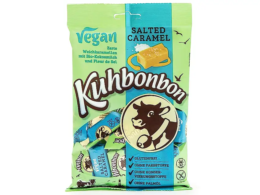 Kuhbonbon Vegan Salted Caramel - 165g vegane Salzkaramell-Bonbons