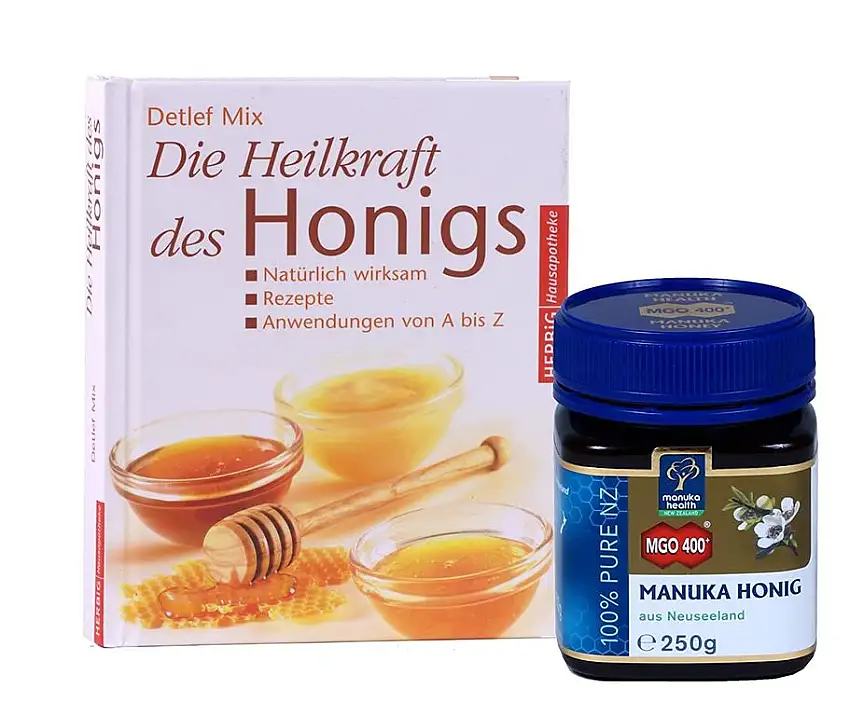 Manuka Honig MGO 400 aus Neuseeland, 250g plus Buch Die Heilkraft des Honigs
