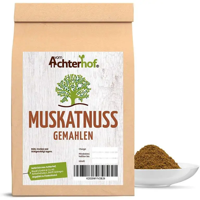 Muskatnuss gemahlen (250g) Premium Qualität vom-Achterhof Muskat