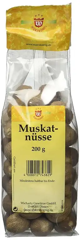 Wichartz Würzkönig Muskatnüsse ganz für Kohlrabi, Blumenkohl und Kartoffelpüree, 2er Pack (2 x 0.2 kg)