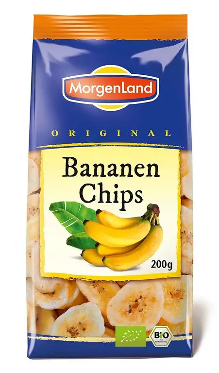 MorgenLand Bio-Bananen Chips, 4er Pack (4 x 200 g)