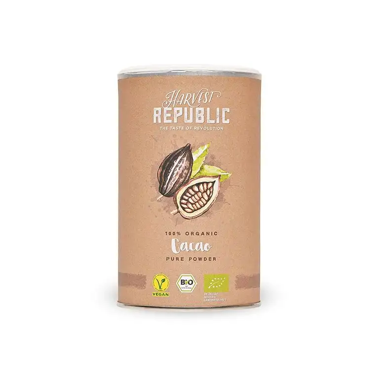 HARVEST REPUBLIC Bio-Kakaopulver, 125 g, Für Superfood Smoothies und Shakes, Organic Food, Vegan