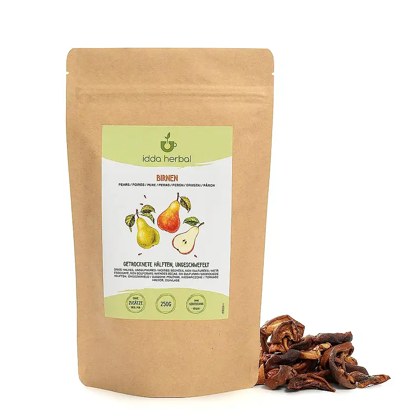 Birnen getrocknet (250g), Birnen Hälften ungesüßt, ungeschwefelt, 100% rein und naturbelassen, getrocknete Birnen ohne Zusätze