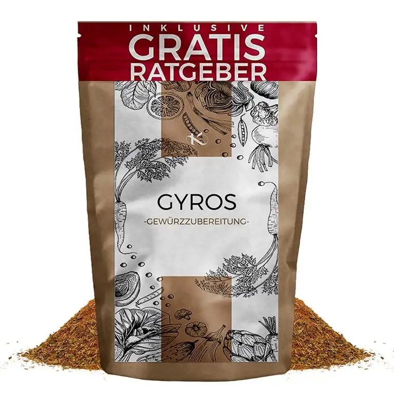 Gyros Gewürzmischung Gyrosgewürz 250g | griechische Gewürzspezialität inkl gratis Ratgeber | Küchengewürz hochwertig Grillgewürz Fleischgewürz pikant