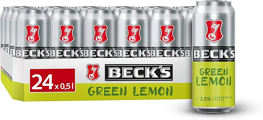 BECK'S Green Lemon Dosenbier Biermischgetränk, EINWEG, Biermischgetränk - Radler - Alster Bier (24 x 0.5 l Dose)