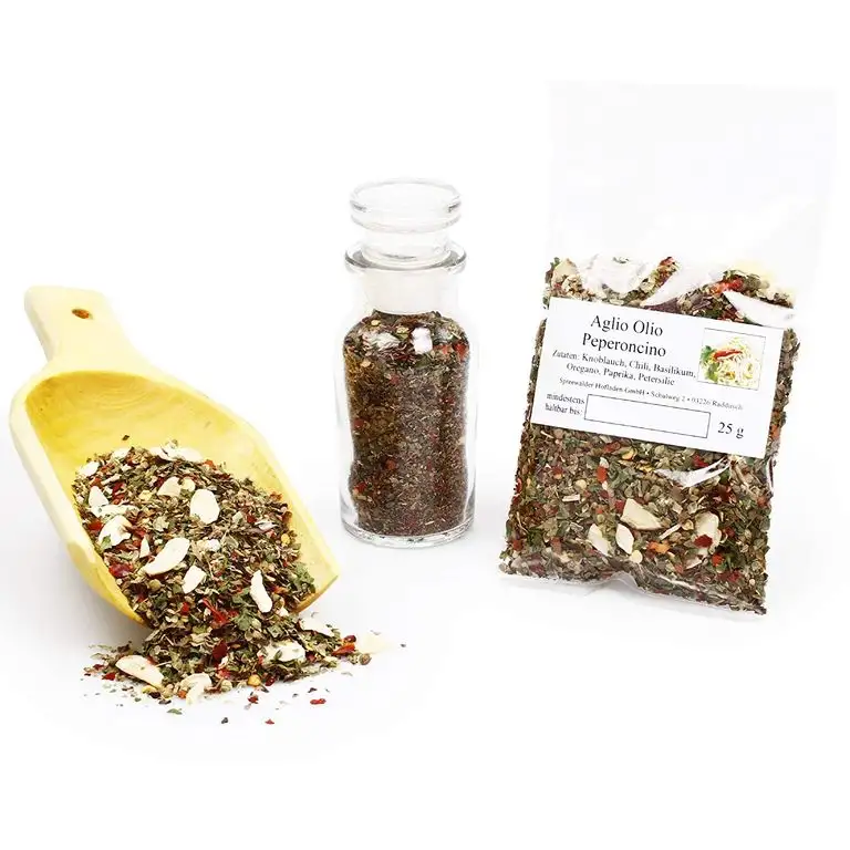 Aglio Olio Peperoncino, Nudel Gewürzzubereitung, Nudelgewürz, Spaghetti Gewürzmischung, italienische Kräuter, 25g