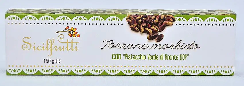 SICILFRUTTI PISTAZIEN NOUGAT DOP 150 gr klassisches weiches und knuspriges italienisches Dessert, Delikatessen nach Geschmack und Geschenkidee