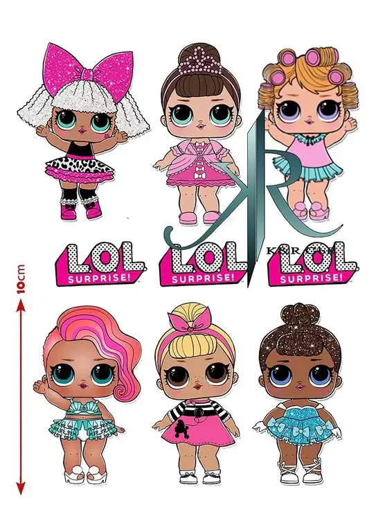 "L.O.L." 6 Stuck - je.10cm Tortenaufleger,Geburtstag,Tortendeko,