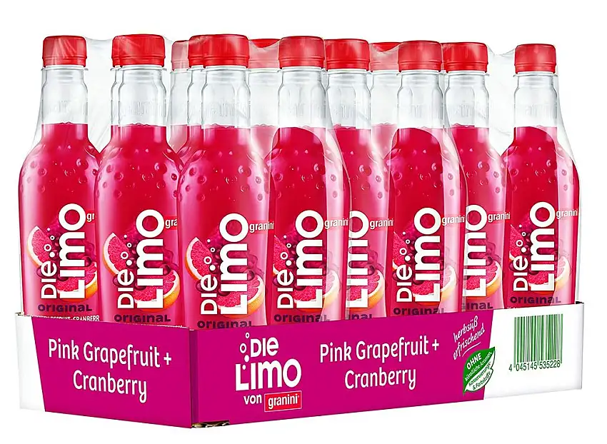 Die Limo Original Pink Grapefruit-Cranberry, 18er Pack, EINWEG (18 x 500 ml)