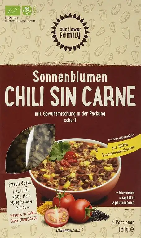 sunflowerFamily SonnenblumenHACK "Chili sin Carne" mit Gewürzmischung, 131 g, bio