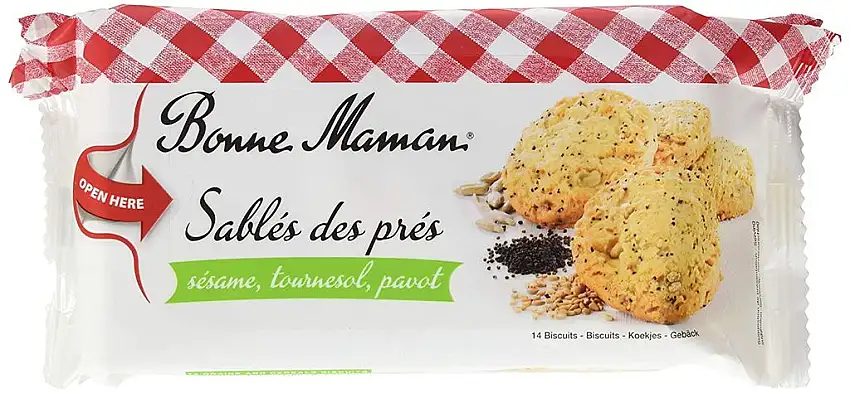 Bonne Maman Cookies mit Butter, Sesam ,Mohn & Sonnenblumenkerne, 4er Pack (4 x 150 g)