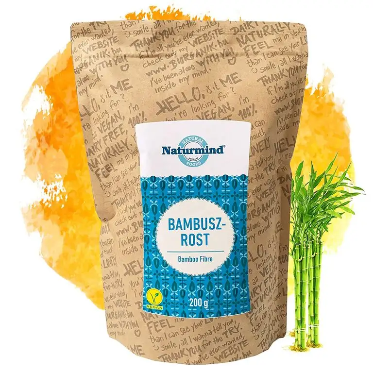 Naturmind Bambusfaser 200g | Natürlicher KETO Ballaststoff | Glutenfrei Bambusfasermehl | Low Carb | Ballaststoffreich | Vegan | Rohkostqualität | Ideal für Low Carb Diät oder zum Backen & Kochen