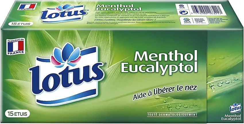 Lotus Menthol Taschentücher, 15 Packungen, 2 Packungen
