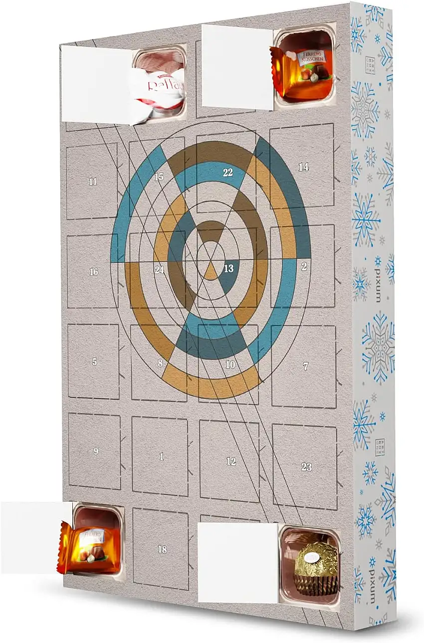artboxONE Adventskalender mit Pralinen von Ferrero 7 Circles Adventskalender Typografie