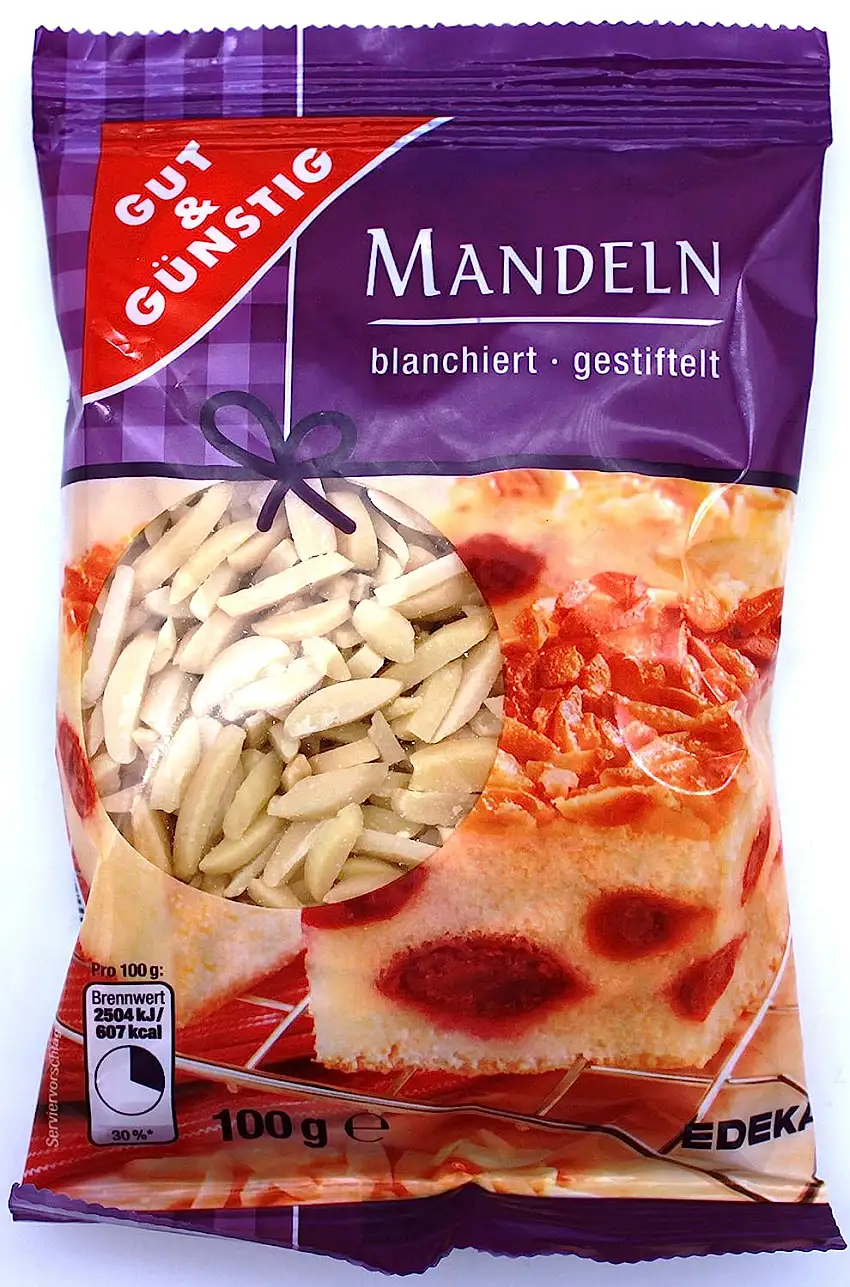 Gut & Günstig Mandeln gestiftelt, 25er Pack (25 x 100g)